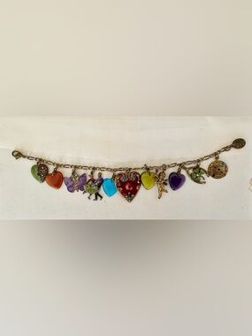 Anne Koplik Designs Colorful Heart & Charm Bracelet - Vintage